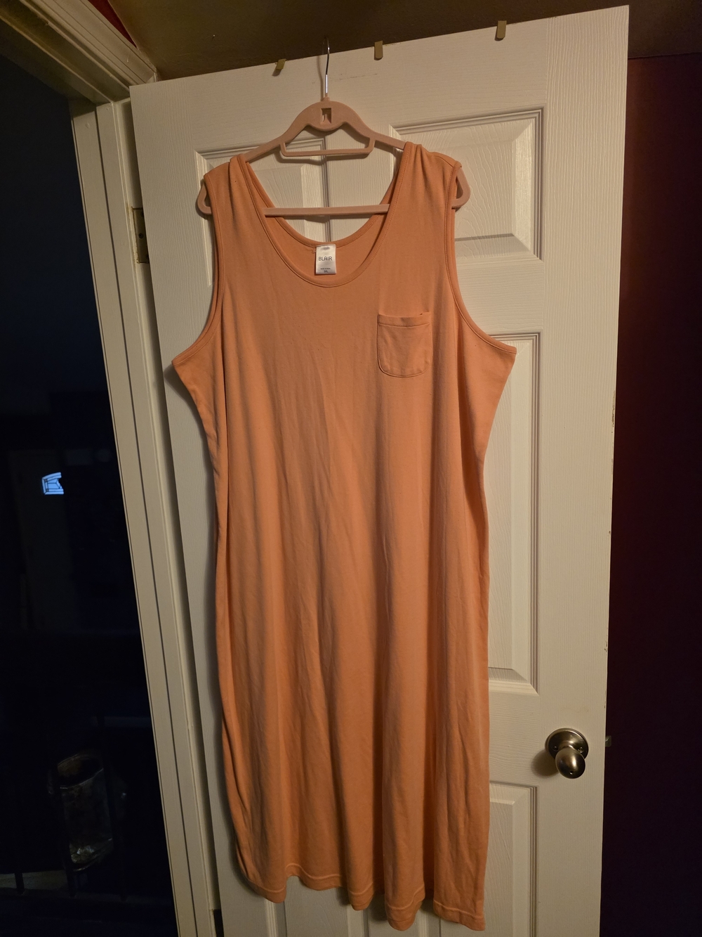 Blair Peach Sleeveless Maxi Dress with Chest Pocket